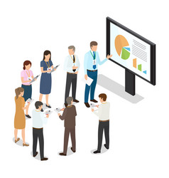 Managers with folders standing and writing notes vector image