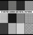 12 carbon and metal patterns vector image