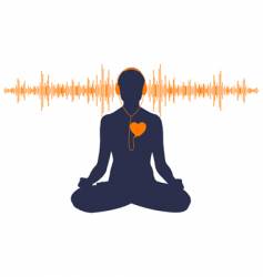Yoga with headphones vector image