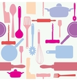 Seamless pattern of kitchen tools vector image
