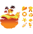 Landscape of Tropical Banners and Collection of Be vector image