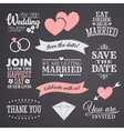 Chalkboard Wedding Elements Set vector image