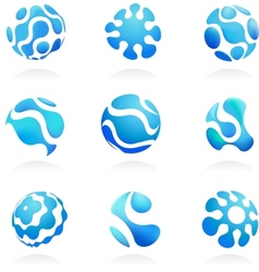 Mesh business abstract icons set vector image