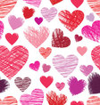 Sketchy hearts seamless vector image