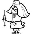 Nurse with syringe cartoon vector image