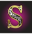 Golden figure with diamonds vector image