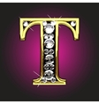 Golden figure with diamonds vector image