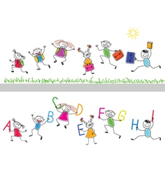 Back to school children vector image