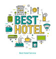 Best hotel service - line concept vector image