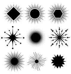 Star bursts black symbols vector image
