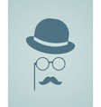 Hat glasses and mustache vector image