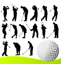 Set of golf player vector image