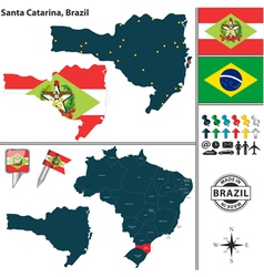 Map of Santa Catarina vector image
