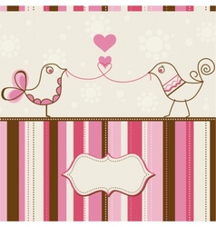 Birds love greeting card vector image