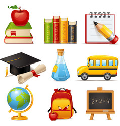School icons vector image