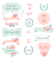 Vintage wedding frames and ribbons set Vintage wedding frames and ribbons set vector image
