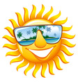 Cheerful sun in sunglasses vector image