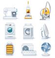Household appliances icons vector image