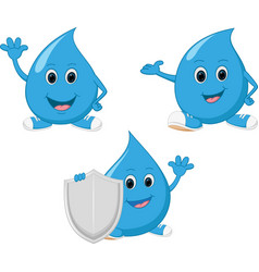 Happy water drop cartoon Happy water drop cartoon vector image