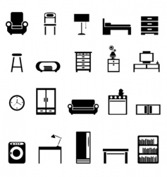 Furniture icons vector image