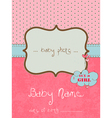 Baby arrival card with photo frame in vector image
