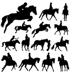Horses and riders vector image