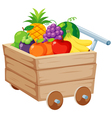 Fruits on Wood trolley vector image