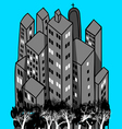 Group of buildings and trees vector image