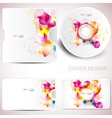 Floral cd disc cover template vector image