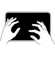 Typing on tablet pc vector image