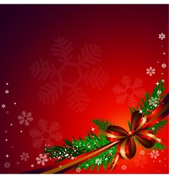 Red bow on red background vector image