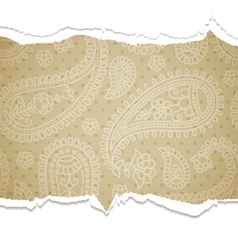 Torn paper with a paisley pattern vector image