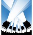 Spotlights in the urban sky vector image