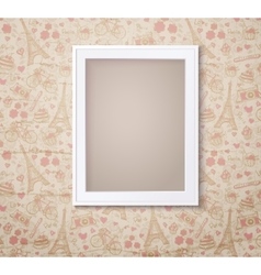Vintage white photoframe on french fashioned vector image