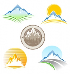 Set of mountains emblem vector image
