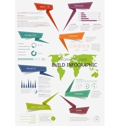 Infographic with world map for presentation design vector image