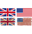 British and American flags vector image