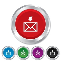 Mail receive icon Envelope symbol Get message vector image