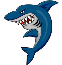 Angry shark vector image