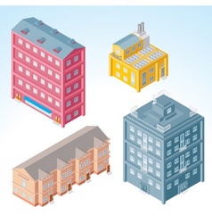 Isolated isometric buildings 2 vector image