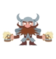 Dwarf with beer mugs vector image