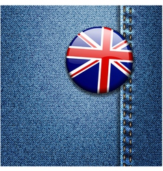 UK Flag On Denim Texture vector image