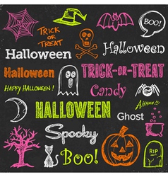 Halloween hand-drawn elements vector image