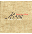 Menu card design on texture old paper vector image