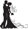 Kissing groom and bride vector image