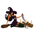 Witch with voodoo doll Witch with voodoo doll vector image