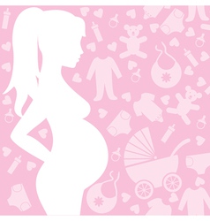 Silhouette of the pregnant woman vector image