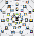 Global social network abstract scheme vector image