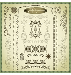 Set of decorative elements for design vintage vector image