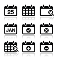 Calendar date icons set vector image